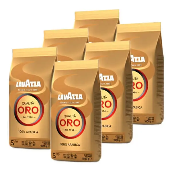Kawa ziarnista Lavazza Qualità Oro – zestaw 6 × 1 kg