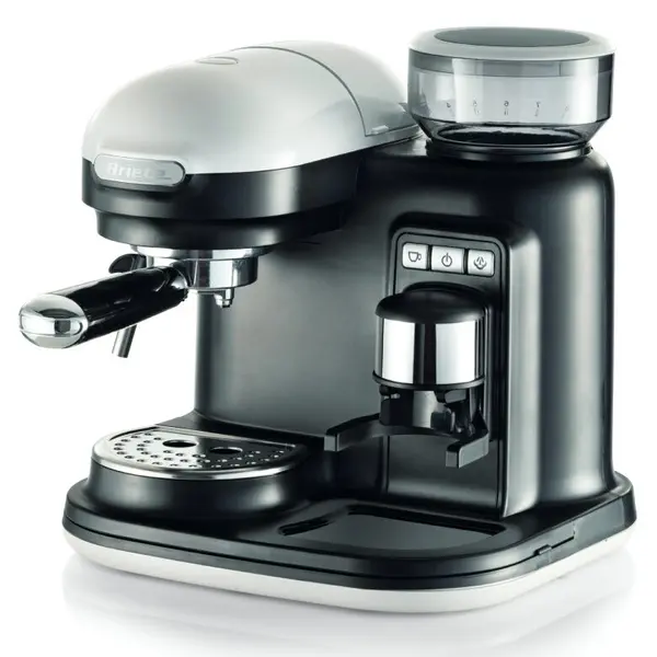 Ekspres kolbowy Ariete Espresso Moderna 1318/00 z młynkiem – srebrny